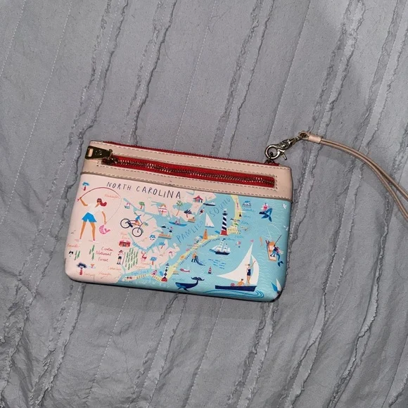 Spartina 449 Blue and Cream Clutch Wristlet - Picture 2 of 2